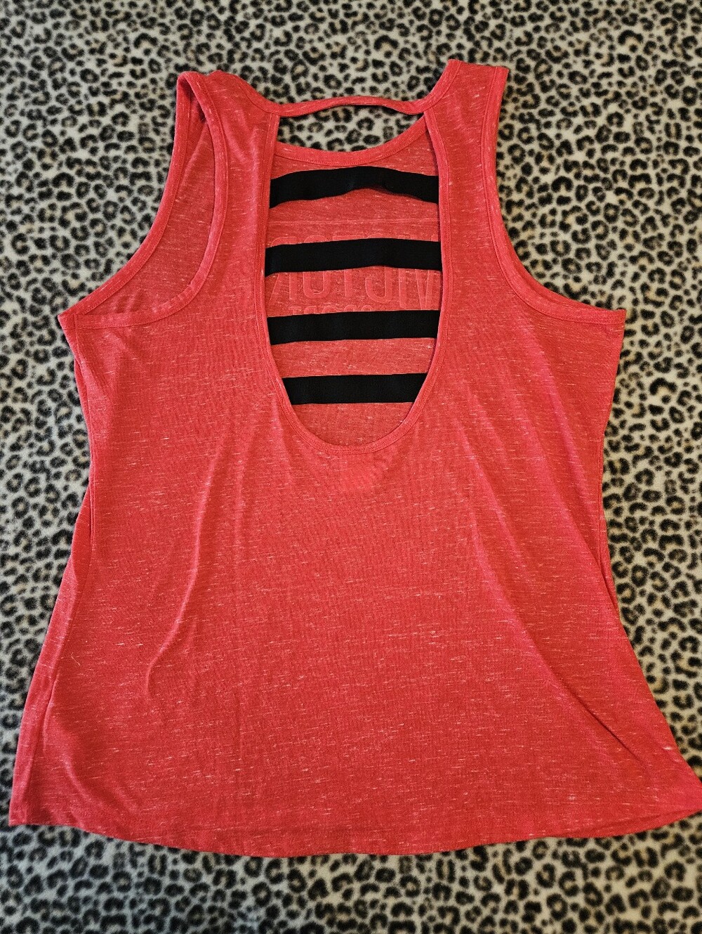 Victoria's Secret 'Victoria Sport' Women's Marl Red/Orange Tank Top, Size Large - Picture 5 of 11
